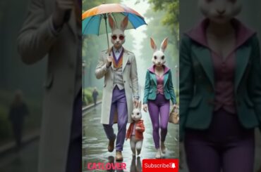 Cute rabbits enjoying rainy weather #rabbit #cute #funny #shorts#catlover