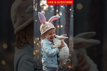 A Cute Baby Playing with Tiny Pets"