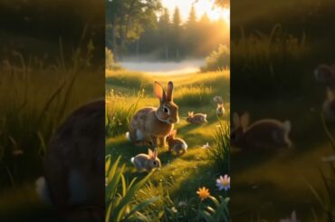 Brave Father Rabbit Fights a Mongoose to Save His Baby!#AnimalRescue #BraveFather #ytshorts #shorts