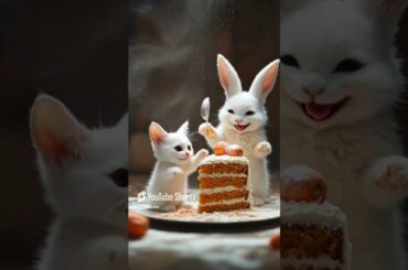 cute bunny and cute cat #cat #funny #cute #cutecat #cuteanimal #cutepet