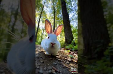 Cute Baby Rabbit Hopping in a Beautiful Forest || Adorable Bunny Adventure