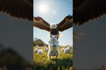 Eagle Snatches Cute Rabbit in a Shocking Attack! #wildlife #animals #shorts #ytshorts