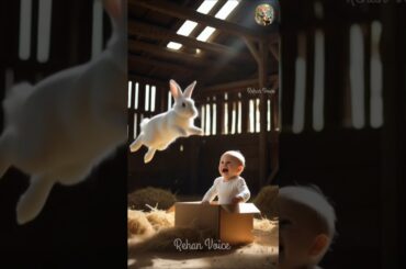 A cute baby lost his mother in accident, but a rabbit rescued him.#story #rabbitrescue #cuteanimals