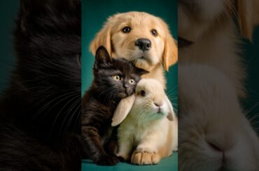 Fluffy Kitten Puppy & Bunny Rabbit. Cutest Ever.