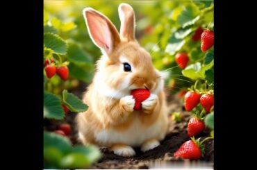 Cute Bunny Loves Strawberry !  #cute #bunny  #funny