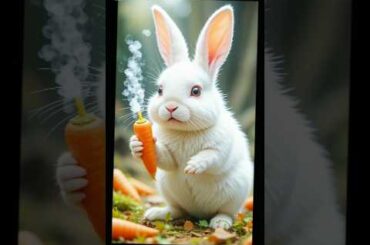 Cute rabbit trying to steal a carrot. #cuteanimal #wildliferescue #cute