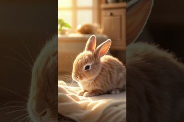 252.A cute baby rabbit dozing off in the warm sunlight