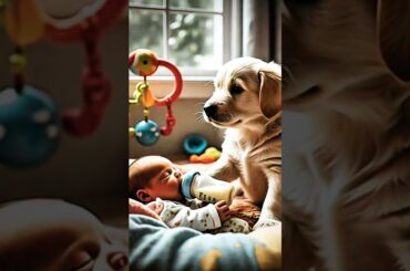 Cute puppy save baby #animals #animalrescue #rabbitrescue #pets #ai