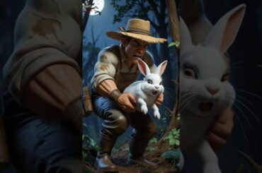 Cute rabbit caught by angry farmer #rabbitrescue #cuteanimal #animalrescue