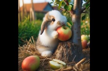 bunny rabbit eating apple #cute #rabbit #animals #pets #rabbitbreeds #shorts