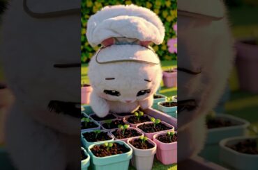 Cute Bunny Gardening Earth Day #shorts #cute #animals #ai #healing #bunny #earthday