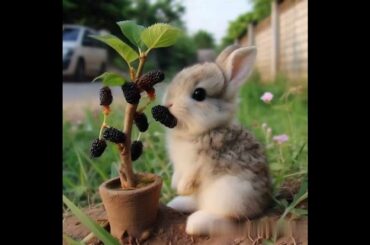cute rabbit eating black mulberry #rabbit #mycuterabbit #cute #animals #pets #bunny