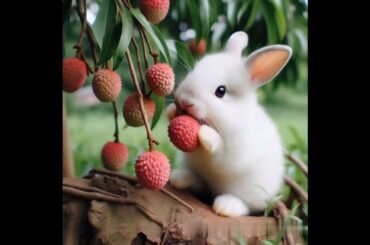 cute rabbit stealing lychee #rabbit #funny #cute #animals #cuteanimal #shorts