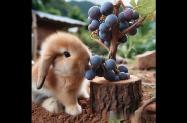 a cute bunny eating grapes #cute #rabbit #pets #animals #shorts