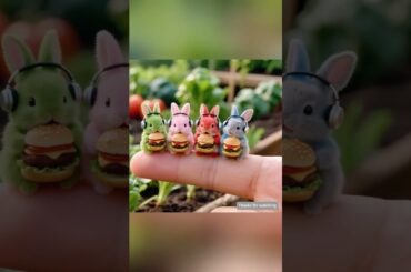 Caught Red-Handed! Bunny's Guilty Face While Stealing a Burger #shorts #ai #pets #rabbit   #cute