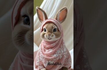 MashAllah cute bunny wearing hijab #cute #cartton #treanding #foryou #shorts #ai