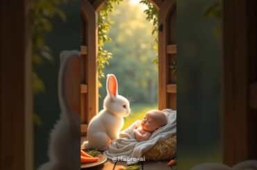 rabbit caring cute baby#trending #cuterabbits #shortsviral #ytshorts