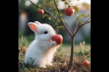 a cute rabbit eating apple #cute #animals #rabbit #pets