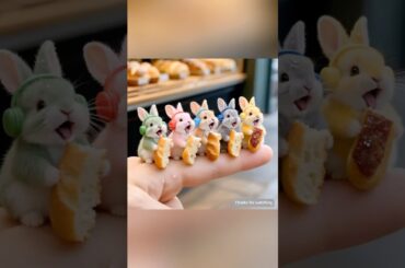 Crunch Time: Bunny’s Magical Baguette Moments #cute #rabbit #pets #shorts #ai #funny #love
