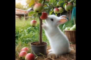 cute rabbit eating apple #cute #animals #pets #rabbit #cuteanimals