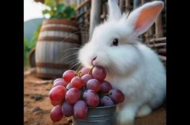 cute rabbit eating grapes #cute #animals #rabbit #pets