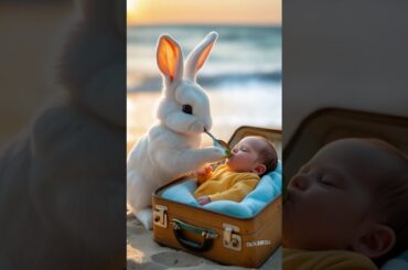 Cute baby met a plane crash,poor rabbit rescued him #thelittlerabbit #cutebaby #rescue #animals