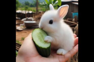 cute rabbit eating cucumber #cute #animals #rabbit #pets #cuteanimals #shorts