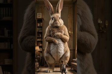 A Beautiful Large Rabbit with a Woman #rabbit #animal #cuterabbit