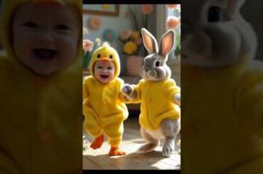 cutest baby and fluffy bunny duck Cute pet debut plan. Pastoral cute pet.cute pet in the countryside