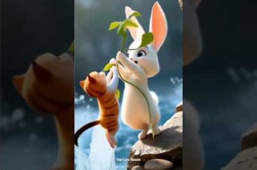 A little cute rabbit save the cute Cat from drowning #RabbitRescue #CuteAnimals#AnimalRescue