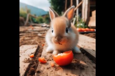 cute bunny eating tomato #rabbit #cute #animals #mycuterabbit #bunny #pets