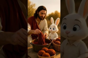 This Cute Bunny Knitted a Sweater Out of Wool! #shorts