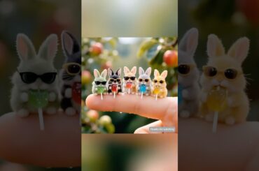 The Candy Rainbow Bridge Leads to Bunny's Healing Planet #cute #rabbit #pets #ai #shorts