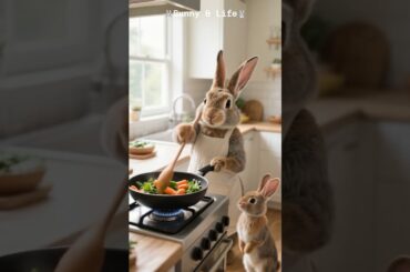 The poor Tiny Bunny got lost and took it home to look after it. #Rabbit  #cute  #ai