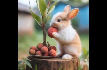 cute bunny eating lychee #cute #rabbit #pets #animals