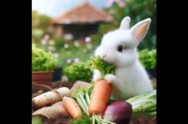 cute rabbit eating vegetable #cute #animals #rabbit #pets #cuteanimals