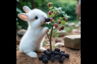 cute rabbit eating blackberry #rabbit #mycuterabbit #cute #pets