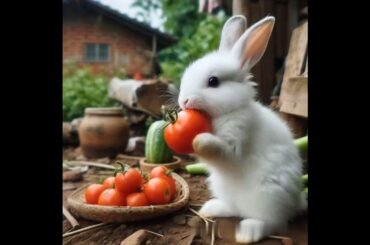 cute rabbit eating tomato #rabbit #mycuterabbit #pets #cute #youtube