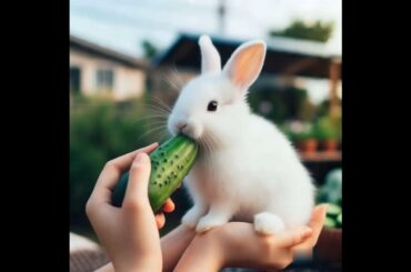 cute rabbit eating cucumber #rabbit #mycuterabbit #cute #pets