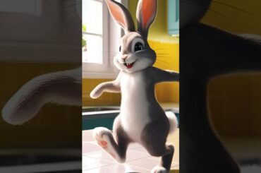 Adorable Bunny Playing on Kitchen Sink - Cute Rabbit Moments