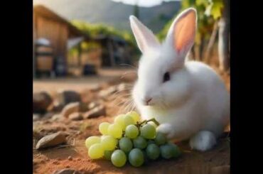 cute rabbit eating grapes #cute #animals #rabbit #pets