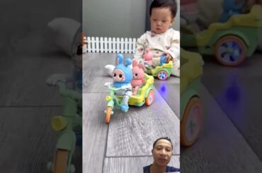 So cute rabbit with bicycle #cute #funny #shortsviral #toys