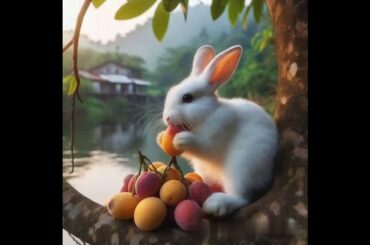 cute rabbit eating fruits #rabbit #mycuterabbit #cute #animals