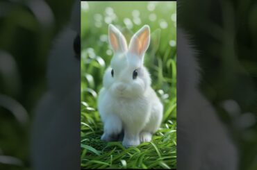 A fluffy white rabbit #CuteRabbit #FluffyRabbit #WhiteRabbit #SpringVibes