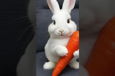 Cute Bunny Watching TV While Holding a Carrot | Funny Rabbit Video
