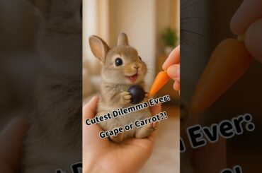"Cutest Dilemma Ever: Grape or Carrot?!" #shorts #shortsviral #cute #rabbit