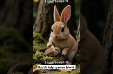 Rabbit helps Sparrow |Friend #rabbit #aishorts #cartoonforkids #shortsfeed #kids #animalshorts #cute
