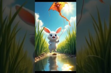 cute rabbit dragon-shaped kite. Cute pet debut plan. Pastoral cute pet. cute pet in the countryside