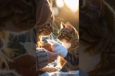 Acute rabbit help the cat baby from accident  #rabbit #cute #animals #bunny #pets