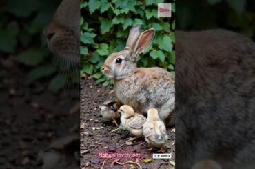 Unlikely Family: A Bunny’s Brood of Ducklings  #rabbit #cuteanimal #funny #bunny #cute